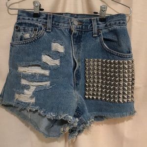 Vintage Levi Studded Jean Shorts